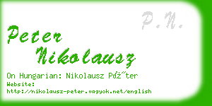 peter nikolausz business card